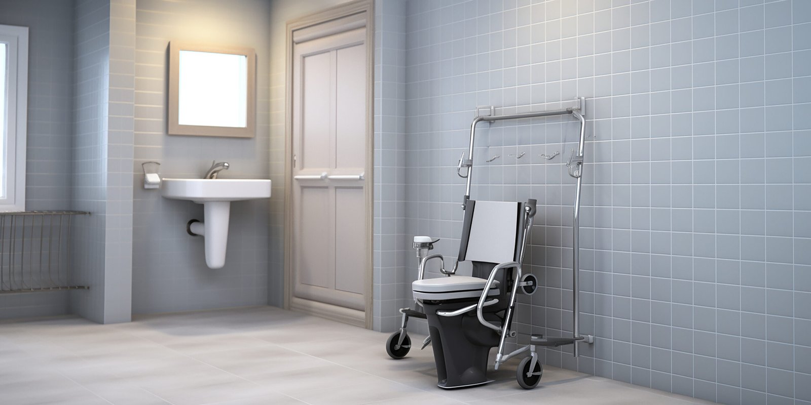 Bathroom with toilet sink mirror scaled